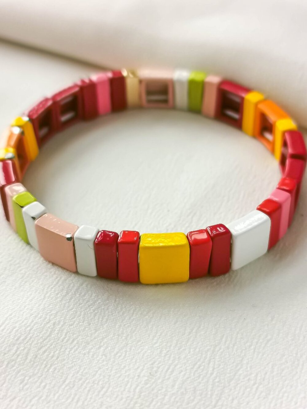 Roxanne Assoulin Rainbow Brite Gold Enamel Stretch Bracelet | NEW
